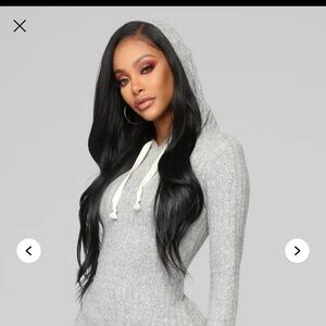 Medium hooded dress for winter sexy warm